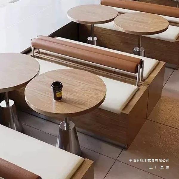 韩式日料理店餐厅咖啡厅实木桌椅组合奶茶甜品店不锈钢商用小圆桌