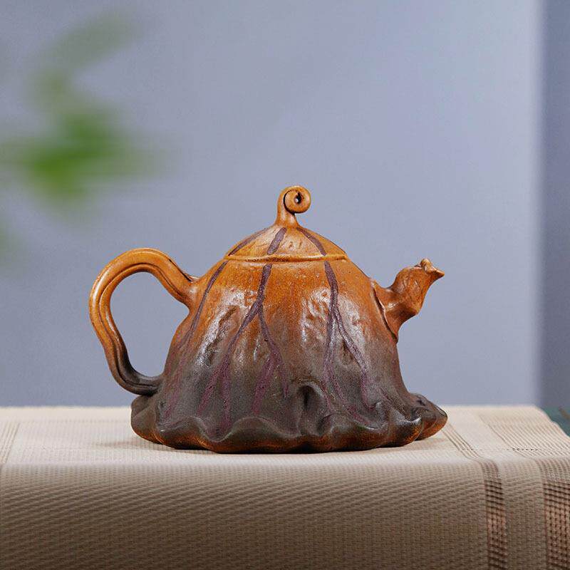 荷叶紫砂壶仿生器莲蓬壶手工薄胎花器茶具茶壶家用小品泡茶壶