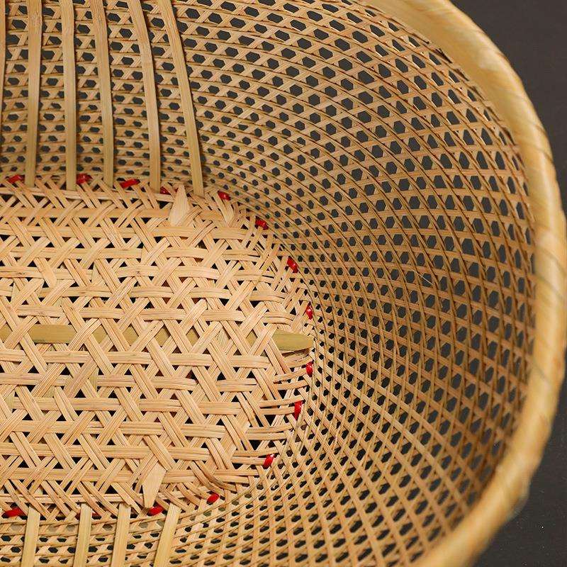 竹编菜篮手提篮子水果篮手工编织竹篮天 然收纳家居日常质朴淳朴