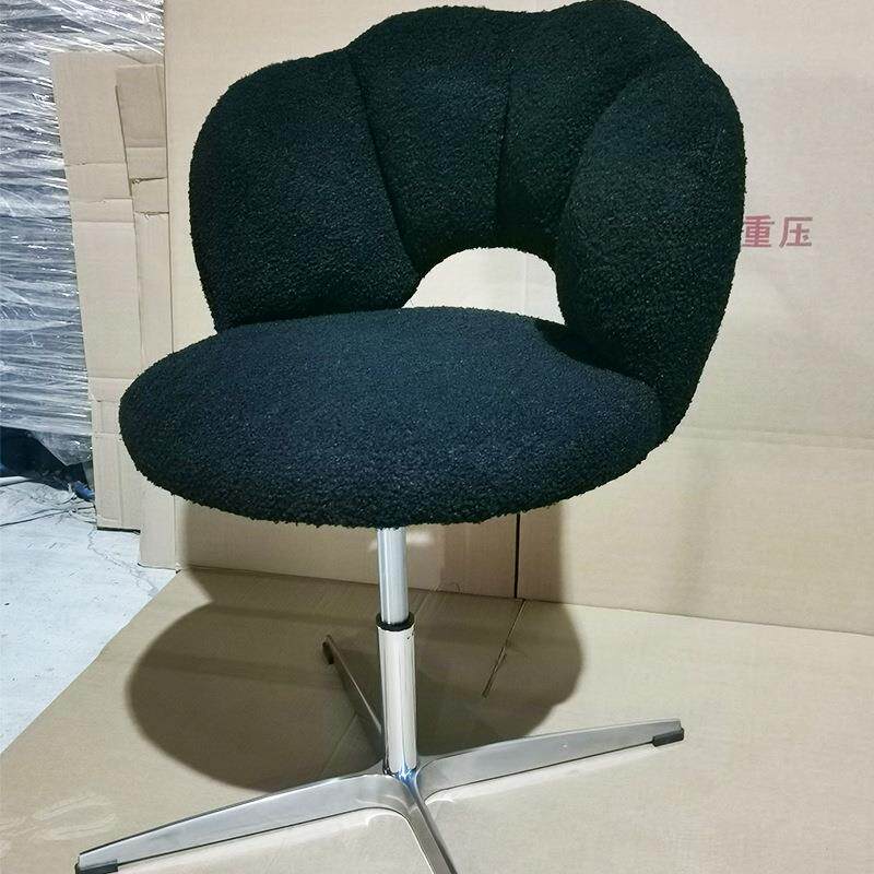 梳妆凳奶油风可旋转女生卧室化妆椅子轻奢白色简易休闲椅