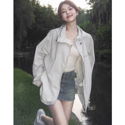 防晒衣女薄纱外穿夏季2025新款百搭宽松防紫外线薄款防晒服外套潮