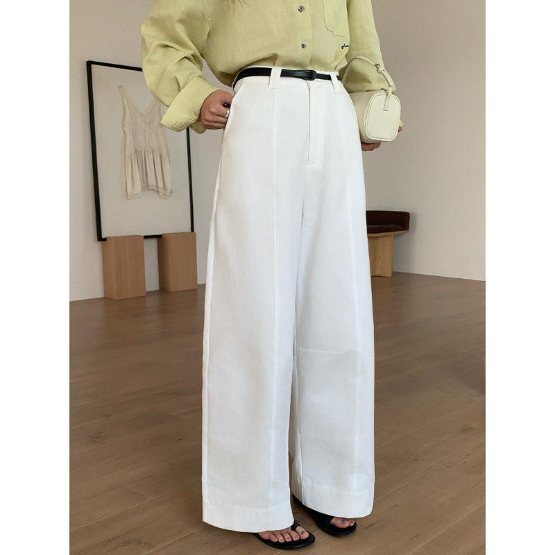 高腰白色直筒休闲裤女春季2026新款韩系风慵懒宽松显瘦阔腿长裤