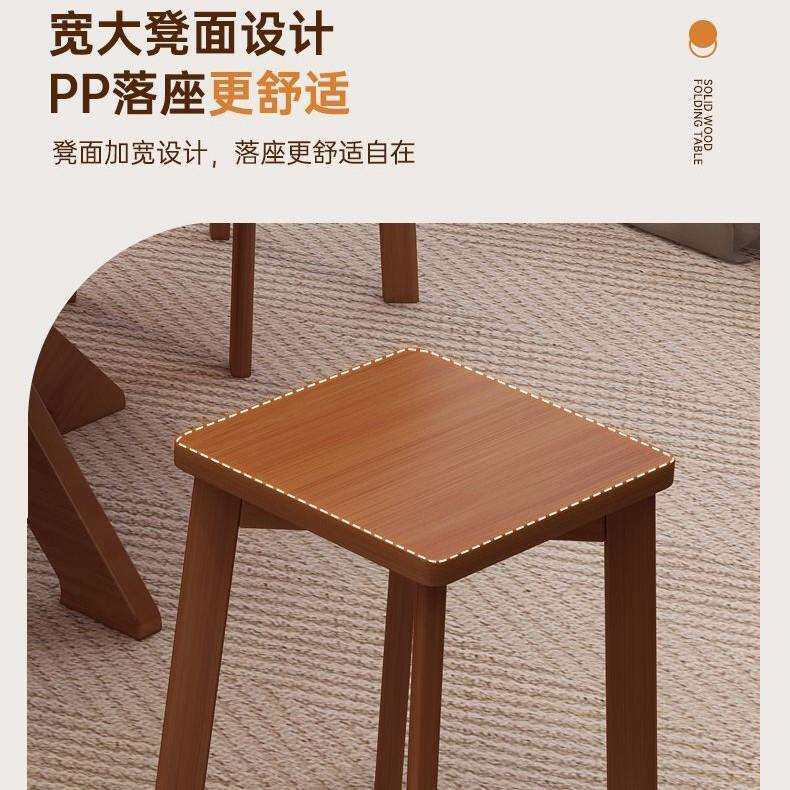 楠竹折叠餐桌小户型餐桌家用饭桌可折叠吃饭桌子圆形折叠桌半圆桌