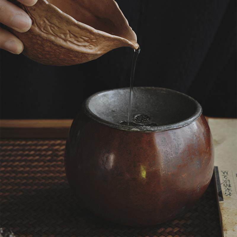 老葫芦建水 茶洗 水盂茶渣桶 茶具水碗 家用水洗茶道用具