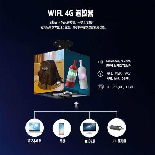 厂家直供创意led魔方方形显示屏5面全彩高清室内户外广告直播用屏