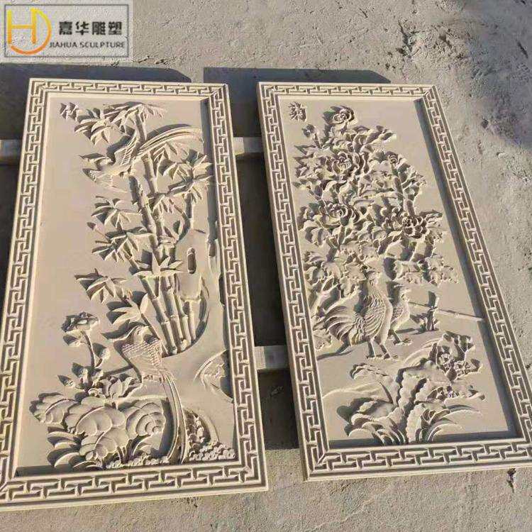 砂岩石材壁画外墙园林花盆景观龙凤迎客松长城玻璃钢仿铜校园浮雕