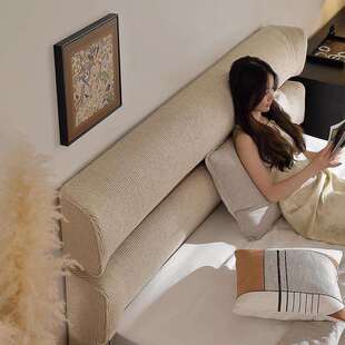 云湾床布艺主卧大床高端大气设计师款床现代简约高靠背极简床1米8