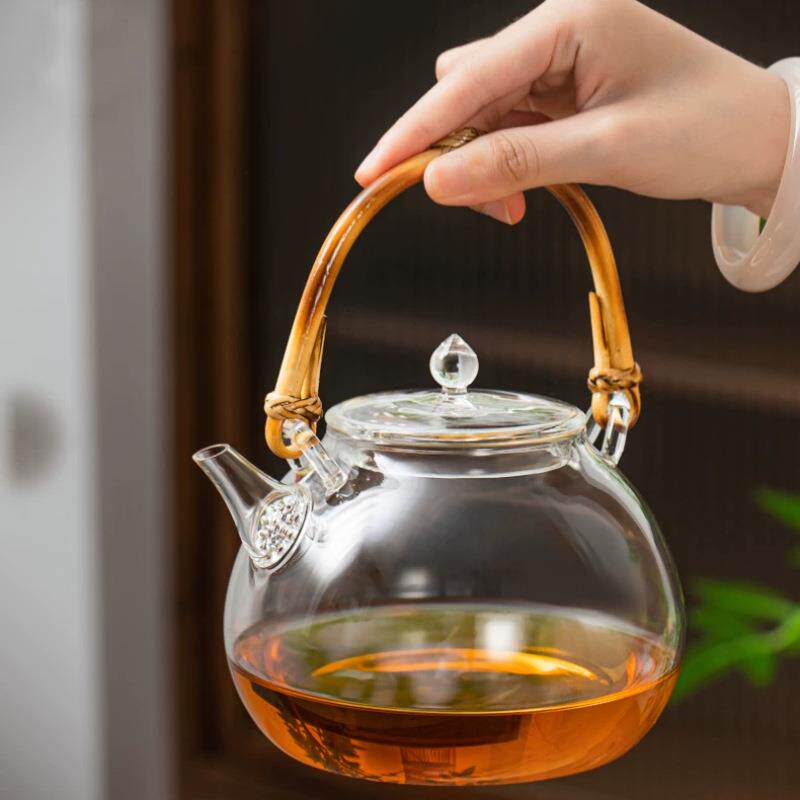 天久璃匠2025新款竹提梁玻璃电陶炉专用烧水壶大容量煮泡茶高硼硅
