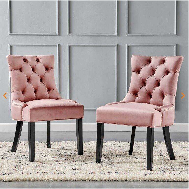 简约设计师椅子家用实木休闲轻奢餐椅现复古加厚布艺椅拉扣靠背