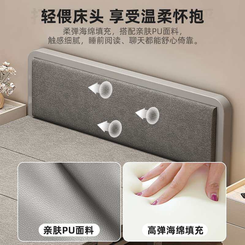 折叠床单人床家用成人1米2简易床出租房用宿舍加固硬板铁床双人床