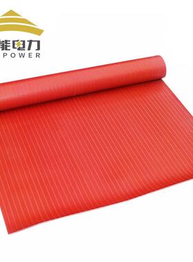 环保红色绝缘橡胶垫 条纹防滑 3mm-10mm配电房室专用绝缘胶垫