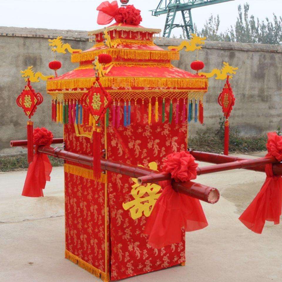婚庆服装喜牌中式厂家直销八喜轿抬轿子古典轿子迎亲结婚花轿婚庆