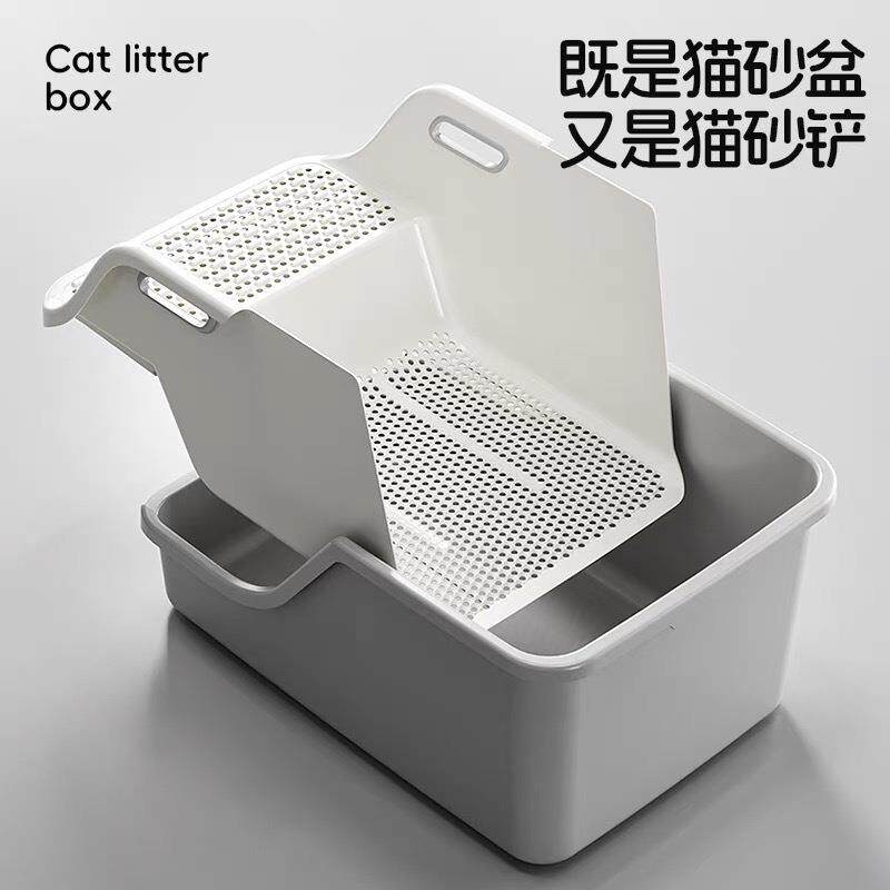 猫砂盆超大号防外溅猫厕所特大号半封闭开放式矮脚猫专用大猫食盆