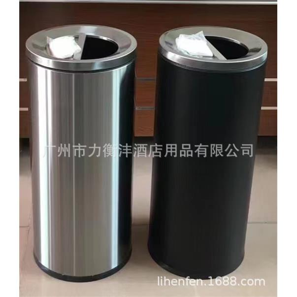 半开口垃圾桶 机场购物中心超大号废物桶不锈钢半盖不锈钢垃圾桶