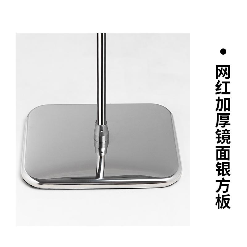 模特底座配件 网红不锈钢加厚镜面方板 三角 底盘万向轮模特展示