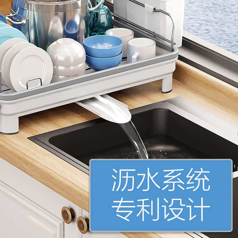 新款铁艺黑色双层大容量碗碟碗盘架子厨房用品洗碗沥水收纳置物架