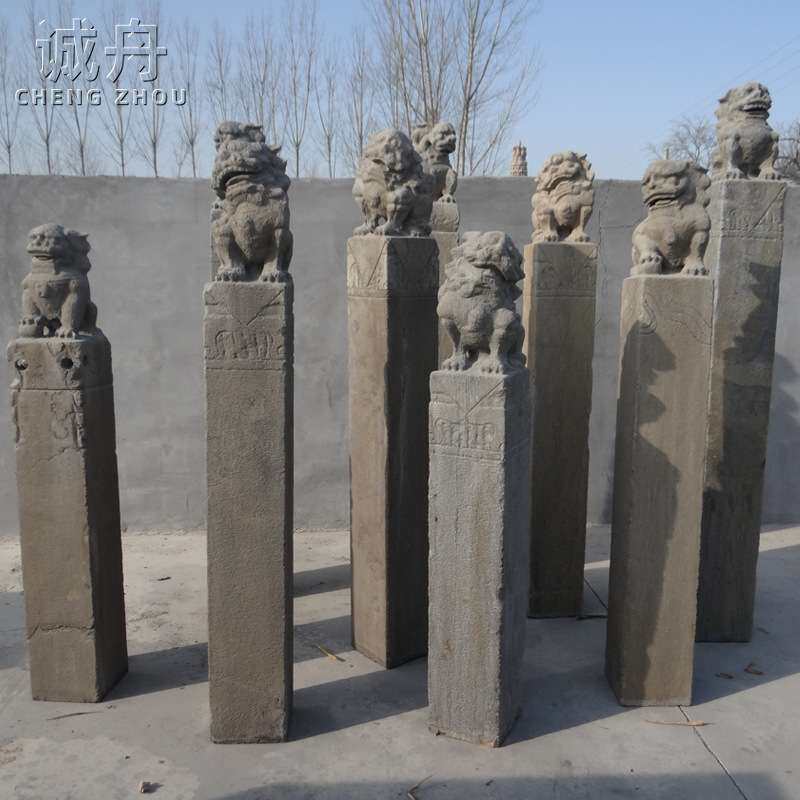 拴马桩石雕青石仿古做旧石狮子貔貅拴马石庭院室内装饰栓马柱摆件