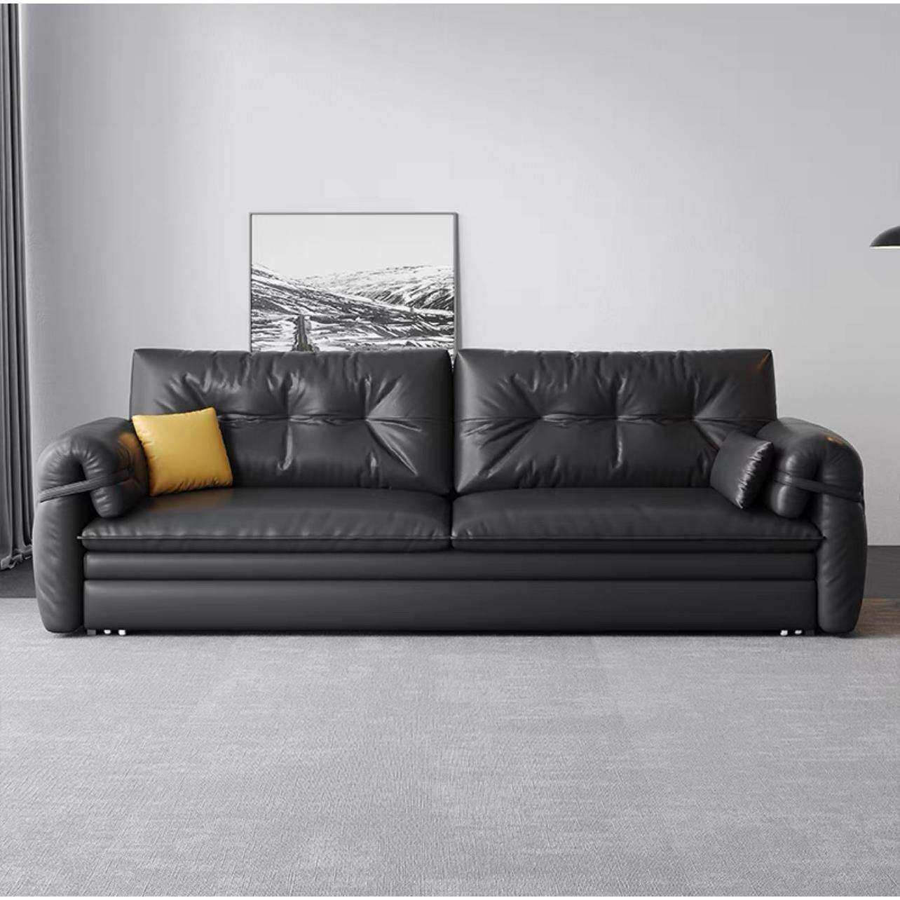 大象耳朵多功能两用折叠客厅小户型现代简约直排猫爪皮双人沙发床