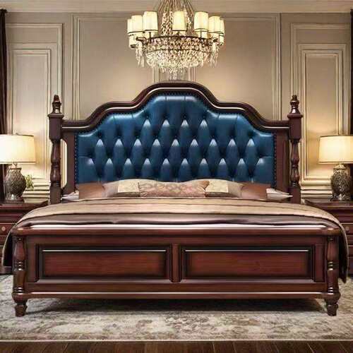 美式实木床家用现代简约1.8米主卧双人床1.5米新款豪华储物床