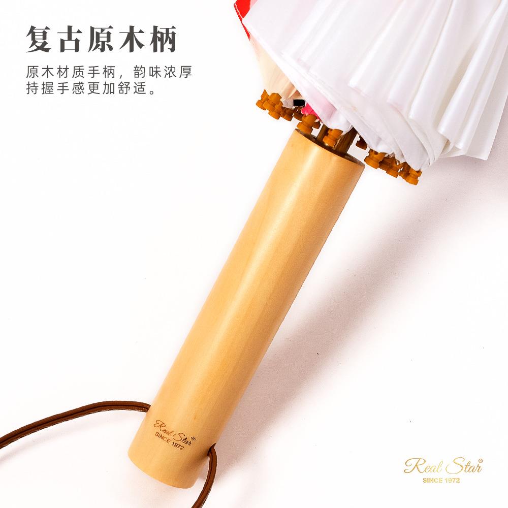 国风仿油纸伞水墨画布伞防雨搭配汉服装饰道具荷花芙蕖