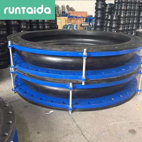 单向限位橡胶补偿器大口径橡胶伸缩软接法兰挠性铰链式橡胶软连接