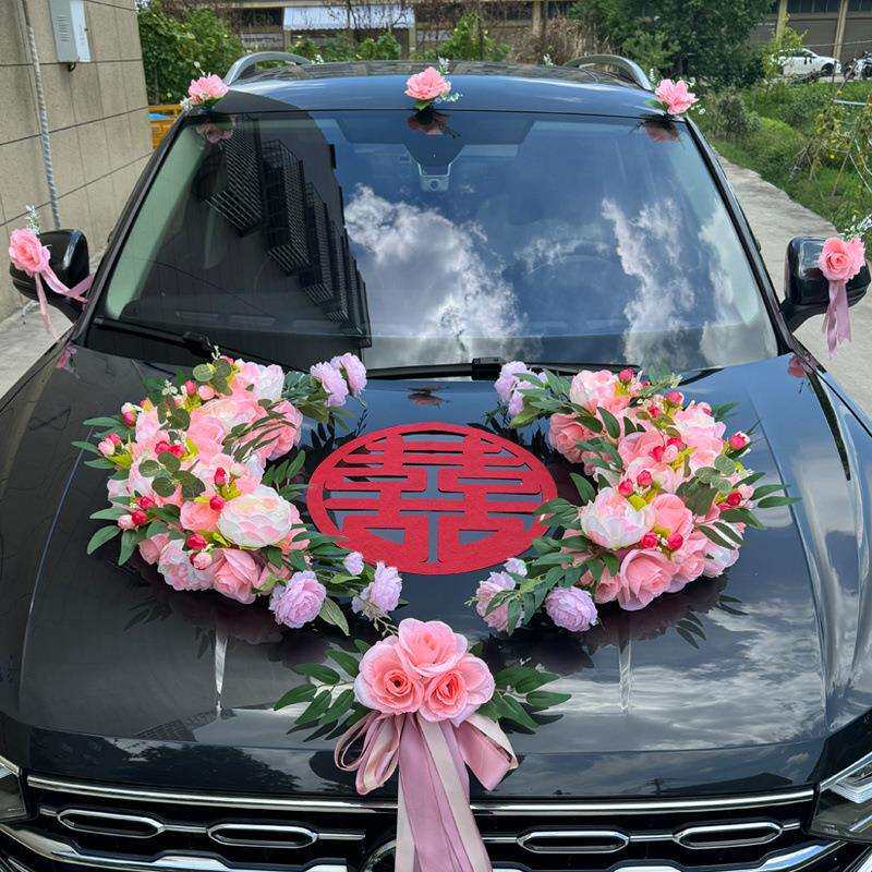 结果用品全套婚车装饰车头花车套装结婚用品车队拉花主副车套餐花