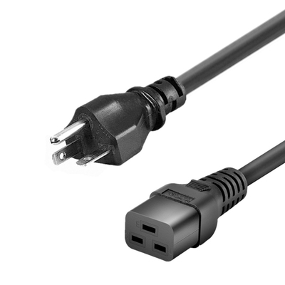 NEMA 6-20P to C19 3X12AWG SJT (20A 250V) 美标大功率电源线