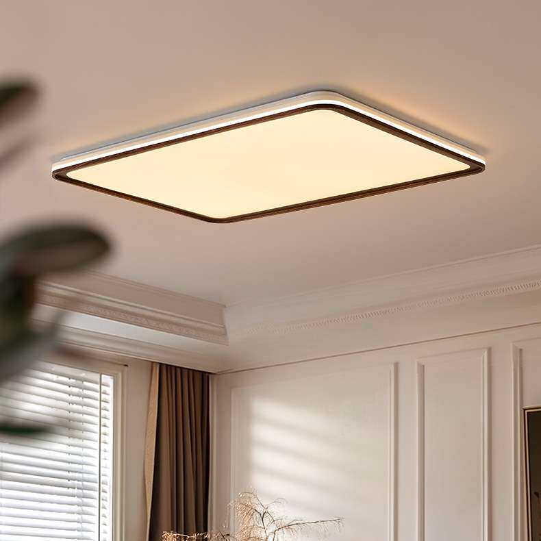 复古胡桃木色中古风客厅灯餐厅吧台吊灯全光谱护眼卧室灯全屋套装