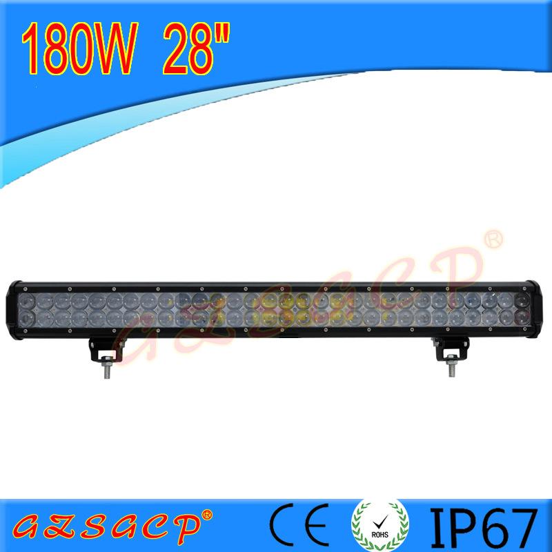 双排4D透镜180W汽车led长条射灯改装货车越野车顶前杠中网照明灯