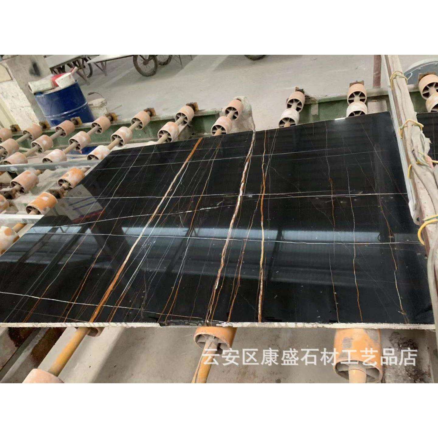 大量供应劳伦黑金大理石 黑金花石材
