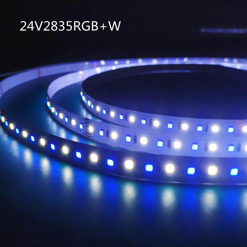 2835RGBW五合一灯条DC24V12MM板宽5线程七彩变色灯带调光高亮度