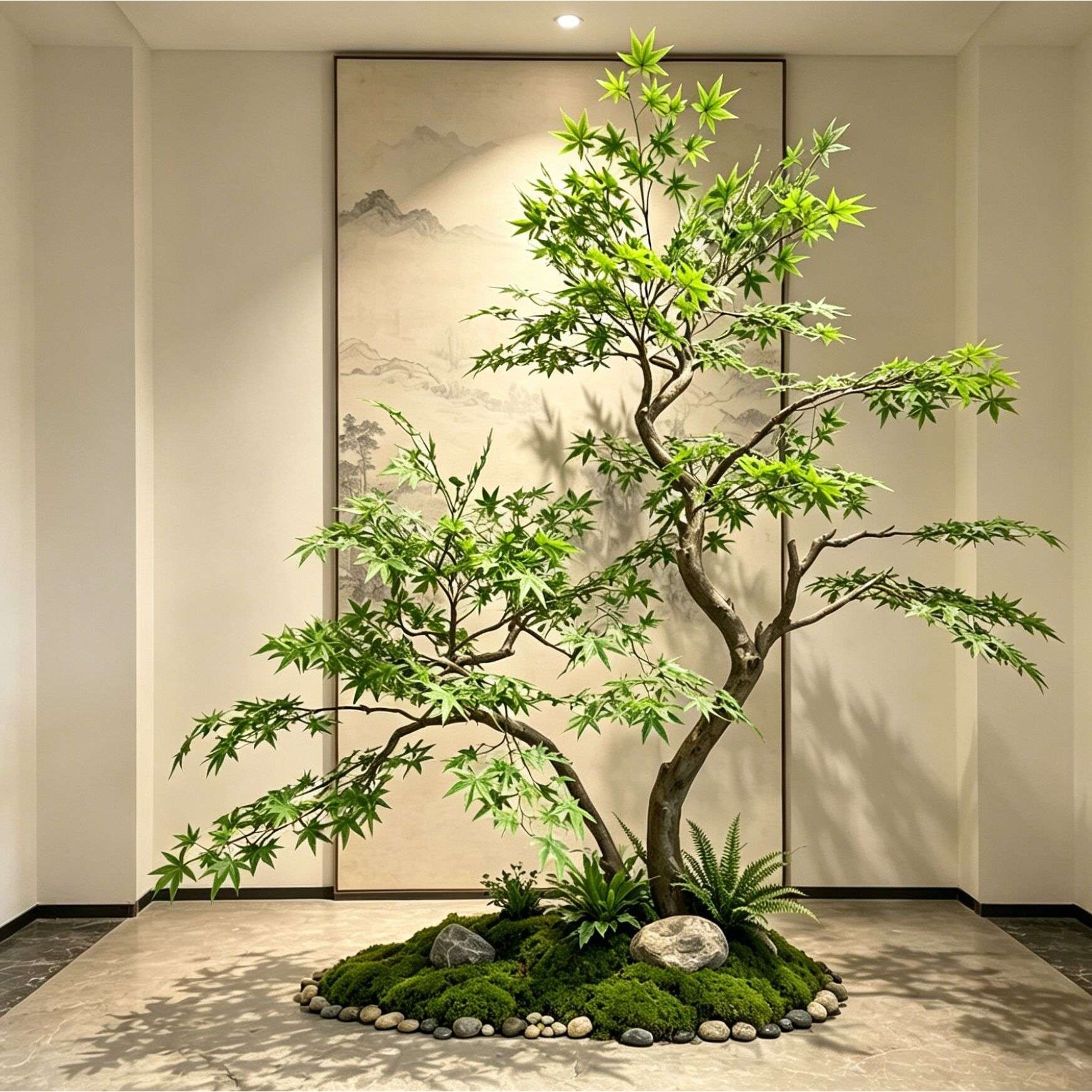 仿真绿植鸡爪槭假青枫树假枫树景观造景橱窗商场茶室橱窗装饰摆件