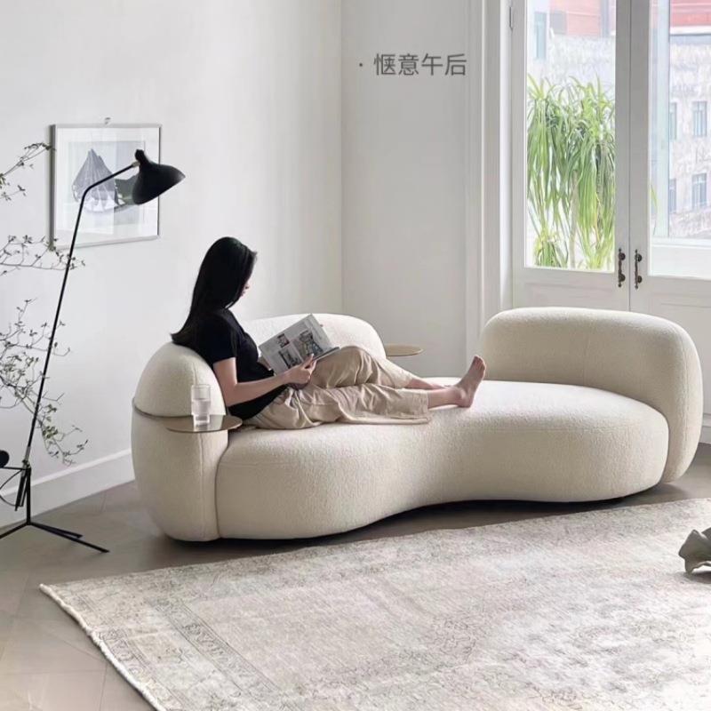 奶油风豌豆沙发意式极简现代异形大小户型轻奢风设计师款布艺沙发