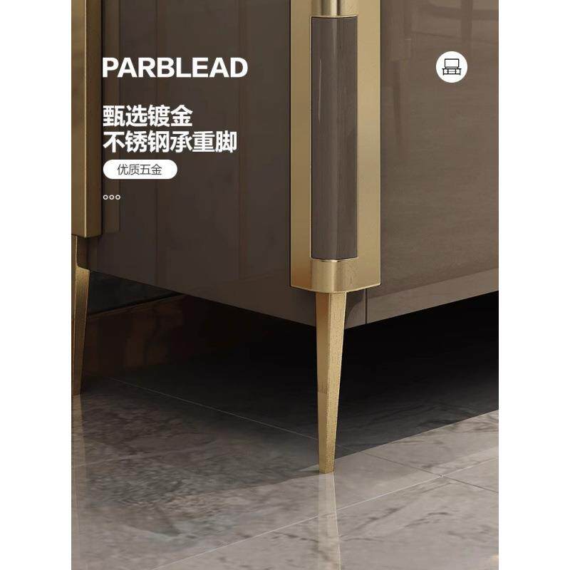 高端轻奢简约家具电视柜茶几组合不锈钢后现代地柜小户型客厅矮柜