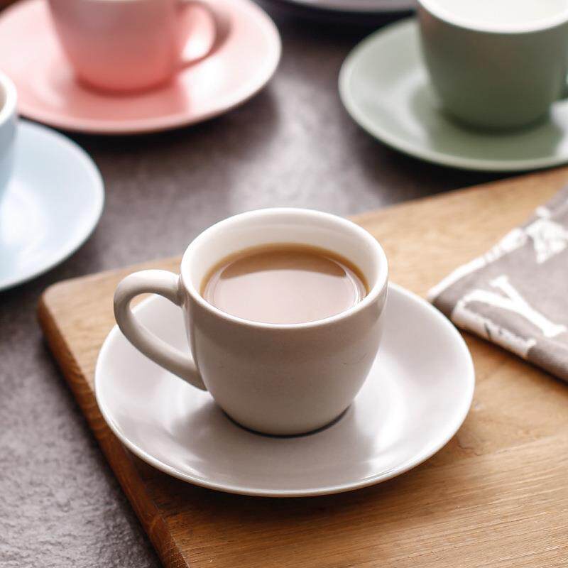 厂家欧式创意咖啡杯套装 家用下午茶带杯架纯色陶瓷咖啡杯碟