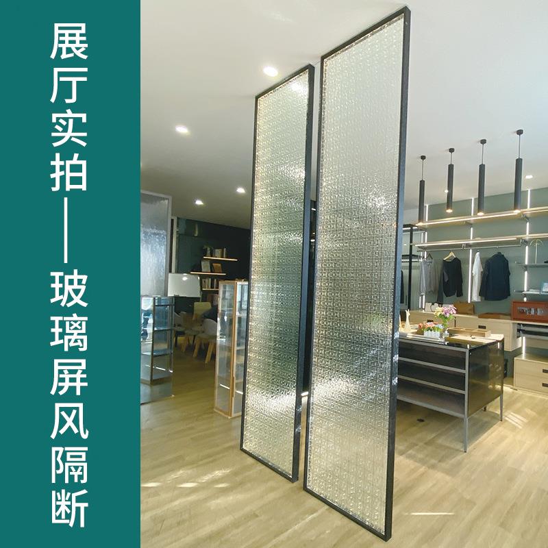 现代简约新款带灯屏风客厅玄关卫生间玻璃隔断时尚百搭厂家直销