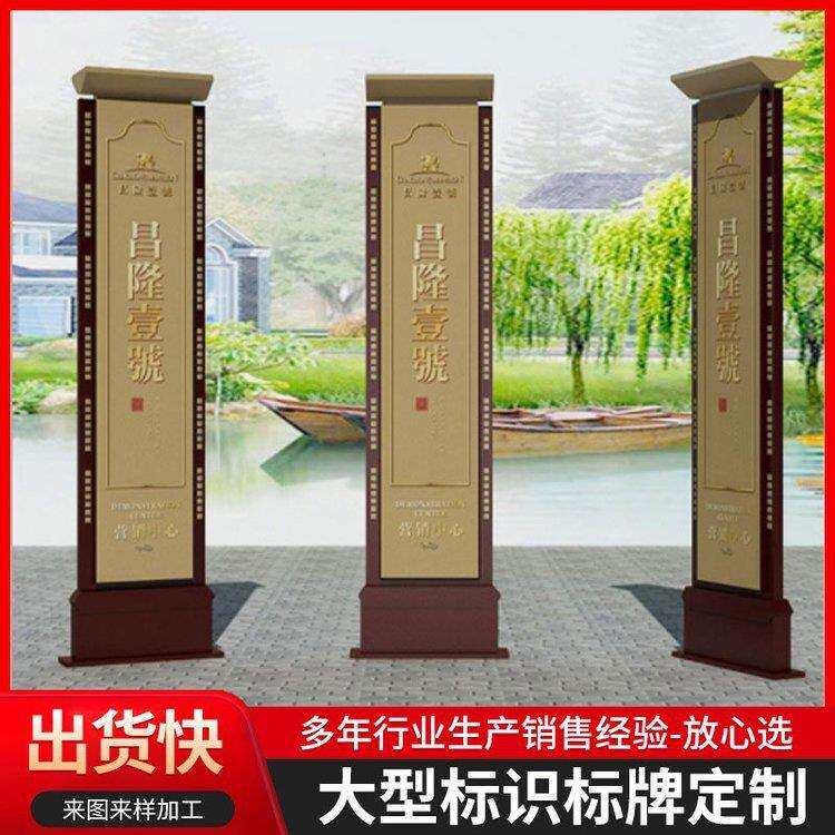 地产导视牌户外不锈钢精神堡垒小区楼栋指示牌立式导向标识指路牌