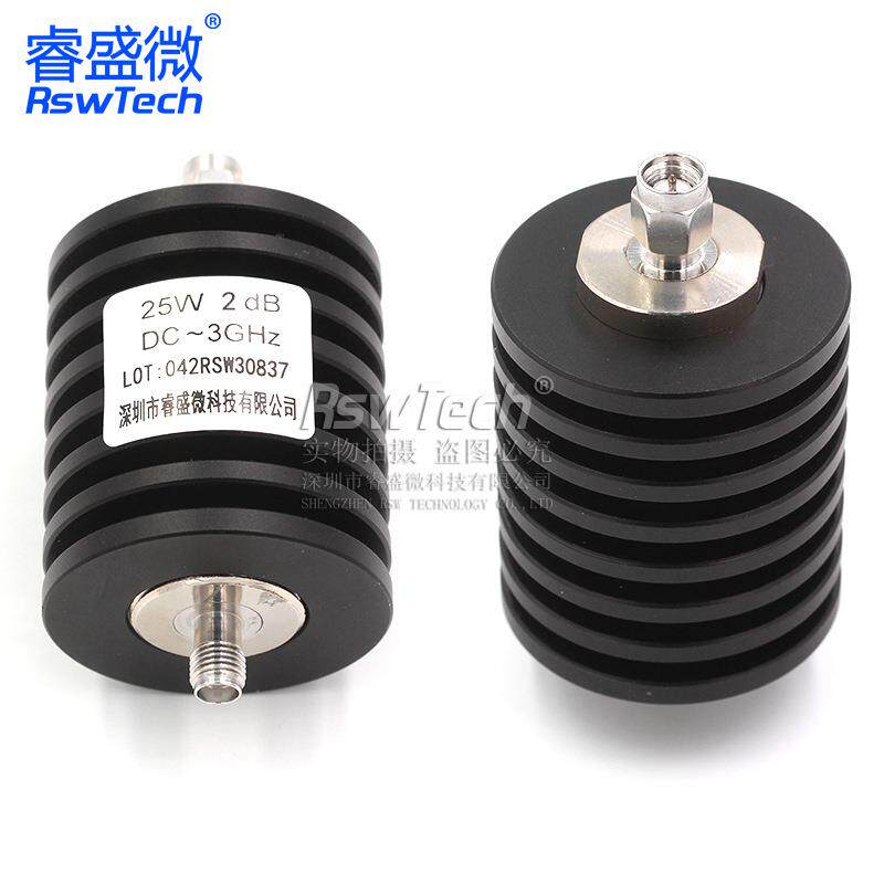 25W同轴衰减器 SMA-JK射频衰减器 2DB DC-3GHz 50欧姆 睿盛微