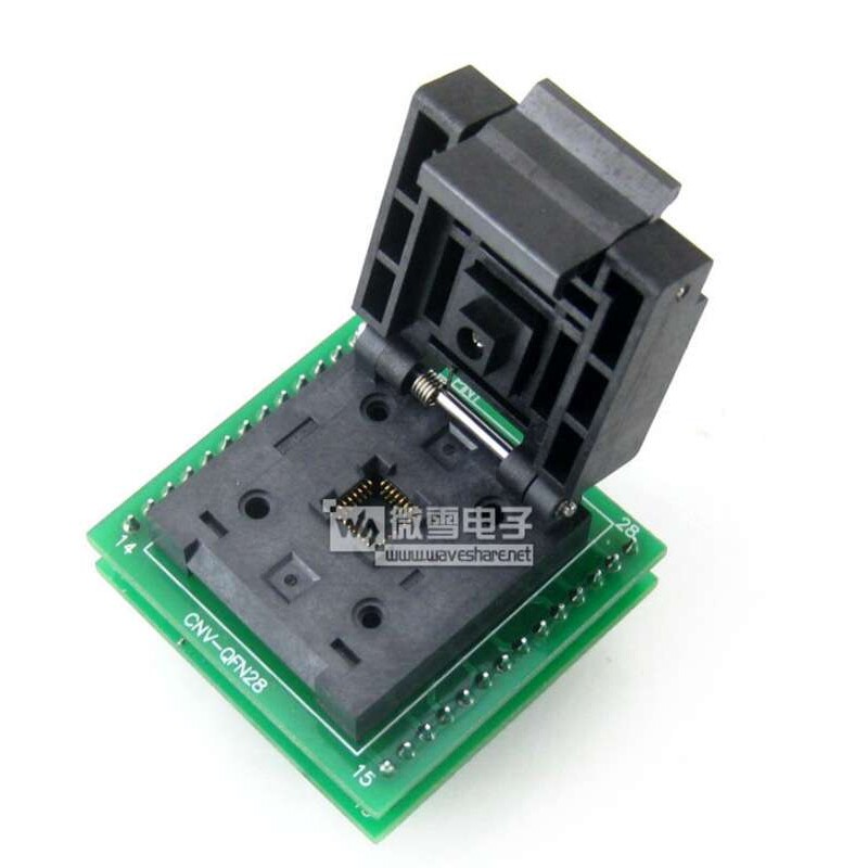 QFN28转DIP28编程座 IC测试座QFN-28B-0.65-01带板引脚间距0.65mm