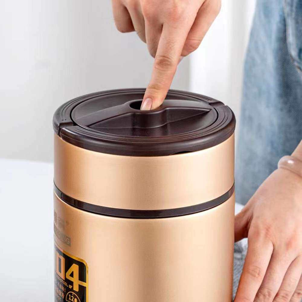 1.5L41.9L彩色焖烧真空提锅304 食品级三层大容量保温桶多层饭桶