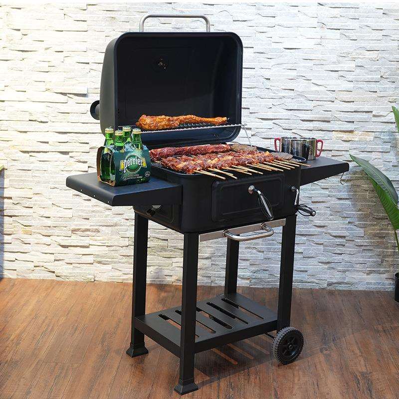 现货别墅庭院烧烤炉家用10人烤肉烧烤炉子BBQ木炭烧烤架户外烤架