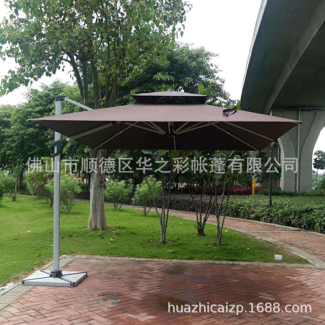 大型加厚罗马伞户外遮阳岗亭伞庭院侧边休闲伞现代简约遮阳侧立伞