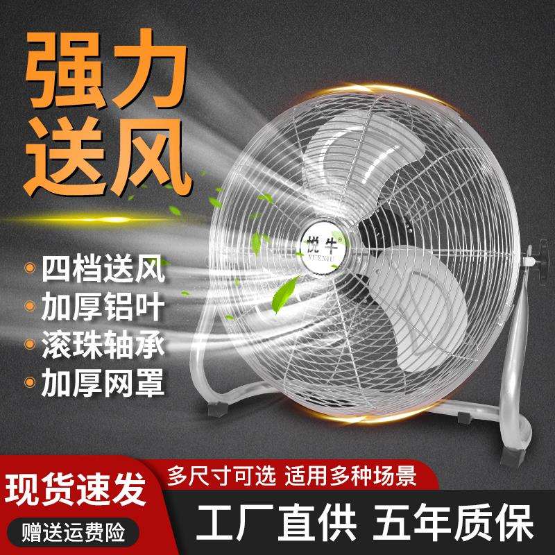 工业风扇电风扇台式大风量落地家用趴地扇商用大功率坐爬地扇