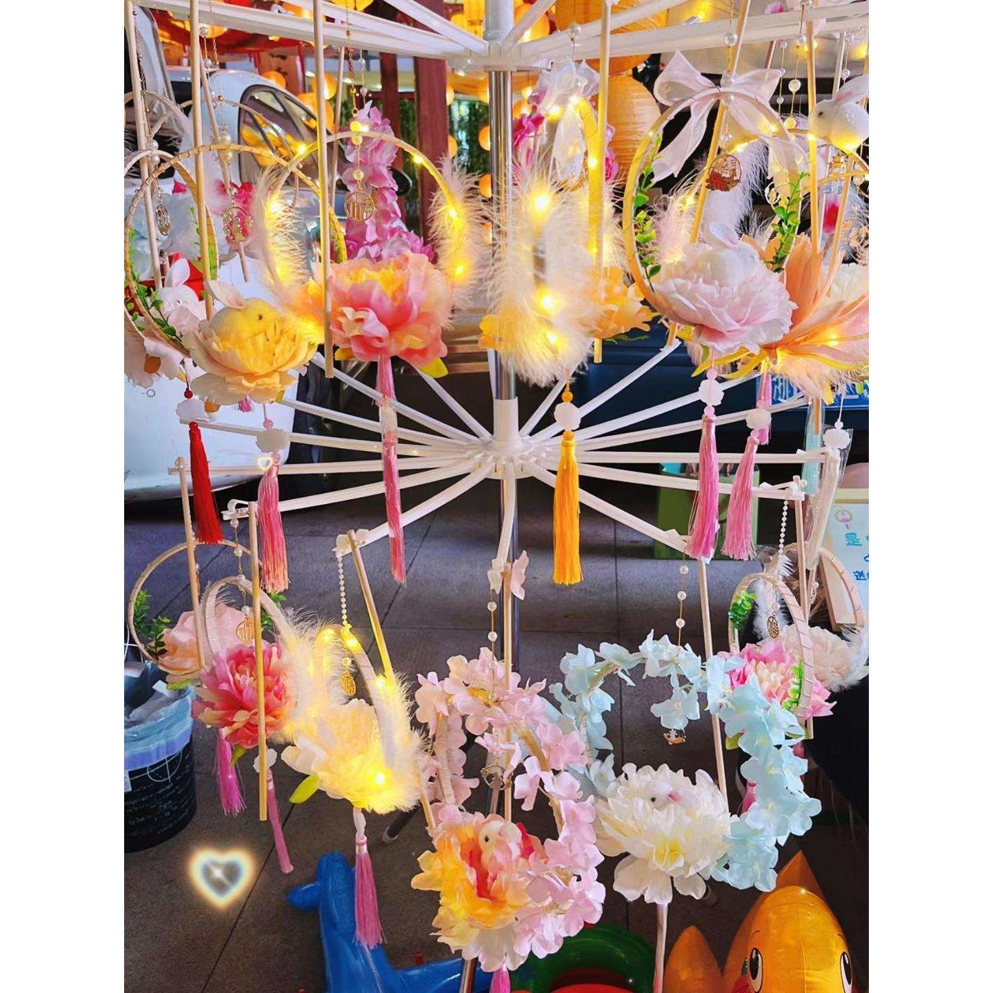 灯笼架子卖花灯摆摊展示架夜市挂灯笼双层支架旋转插灯架户外落地图片