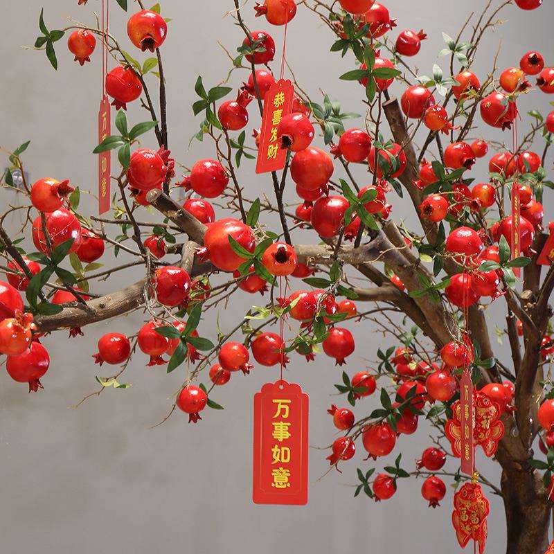 仿真石榴树假树石榴果树商场游乐园网红装饰树室内客厅大型仿真树