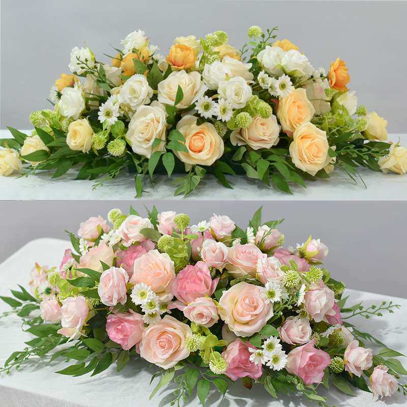 假花仿真花高档会议桌花商务台花酒店签到台长桌装饰餐桌花摆花