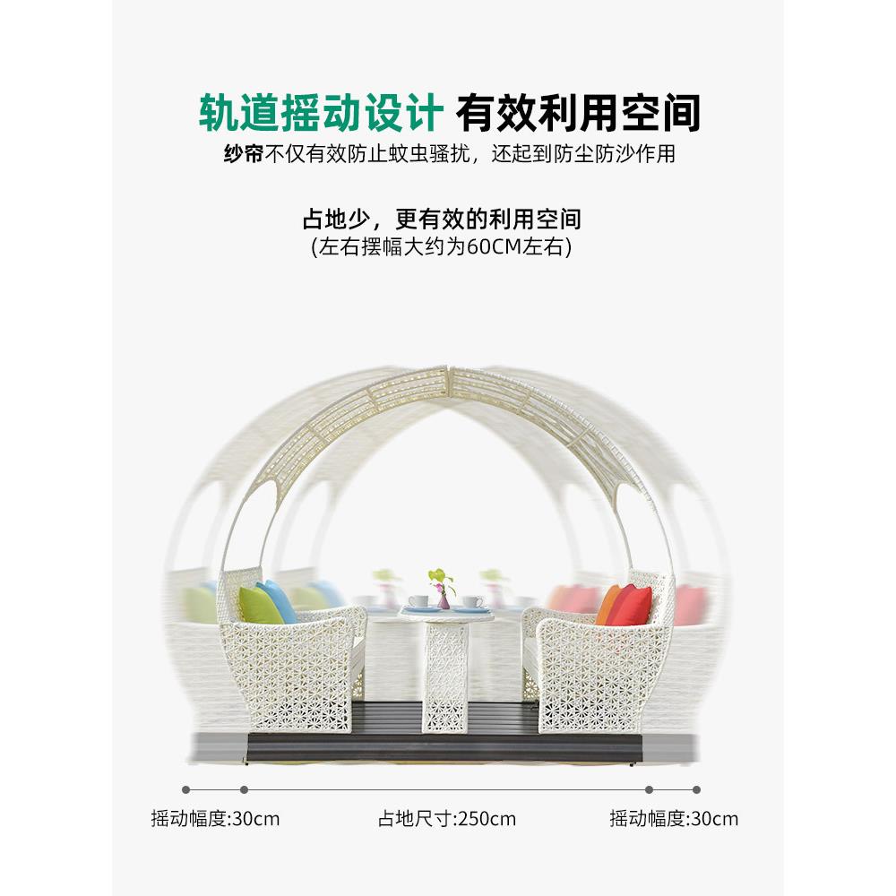 精欧户外欧式庭院阳台花园藤摇椅室外成人情侣家用秋千竹藤摇椅