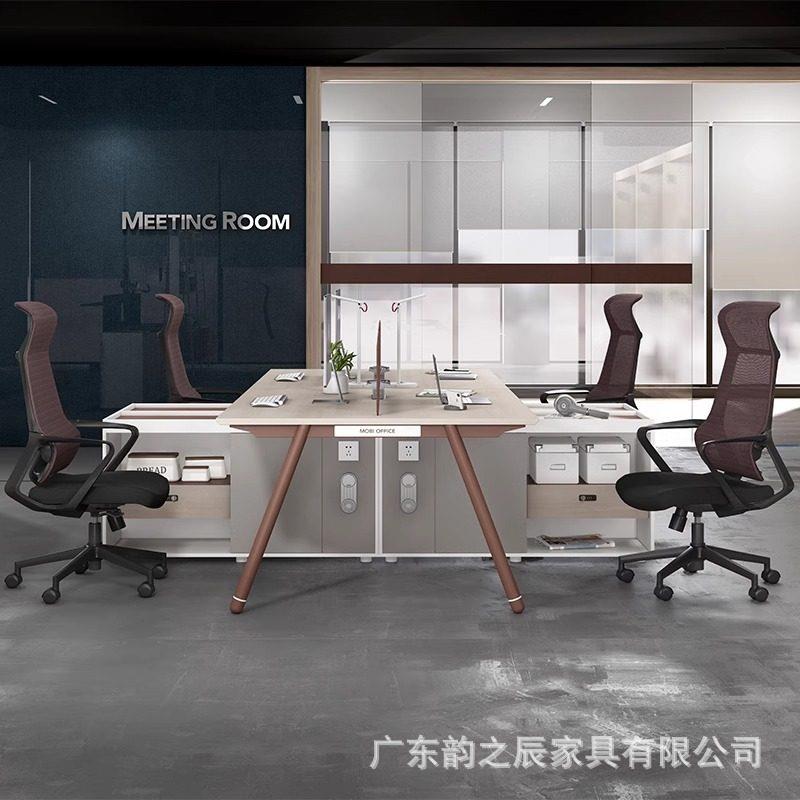 公家具开放区员工位简约长柜员工桌双人财务桌公桌椅组合