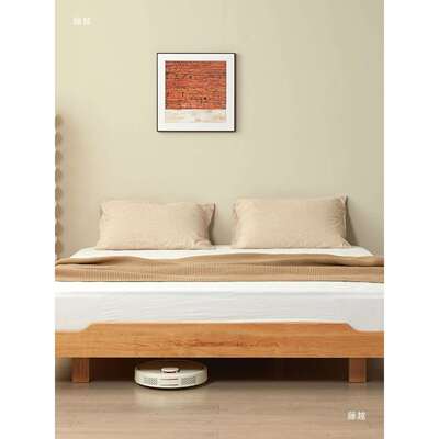 无床头悬浮1米5床全实木樱桃木卧室床1米8双人床2x2米2床架排骨架