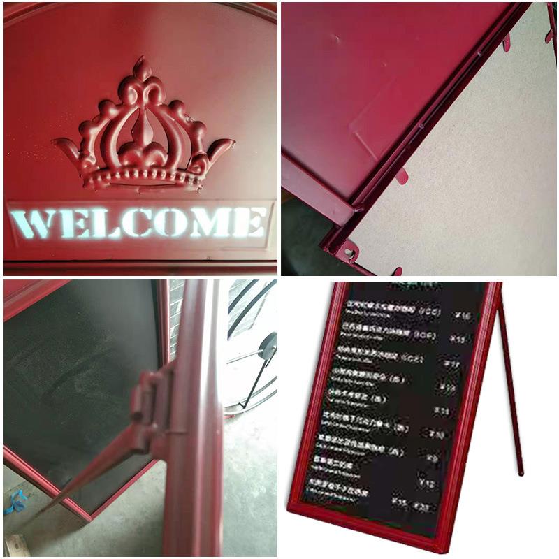 铁艺复古工业留言板酒吧咖啡厅网吧店门口落地黑板宣传写字板摆件